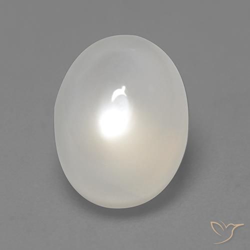 2.11ct Natürlicher Nicht-gerade weiss Mondstein, Oval, Lichtdurchlässig