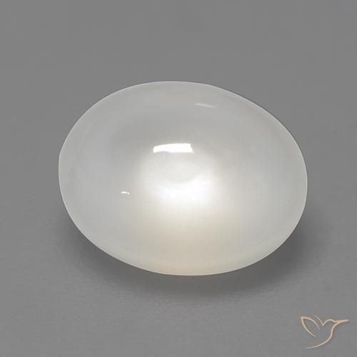 9,17 ctw natürlicher Nicht-gerade weiss Mondstein, Oval, Lichtdurchlässig