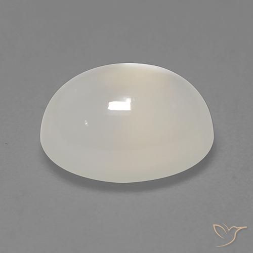 9,17 ctw natürlicher Nicht-gerade weiss Mondstein, Oval, Lichtdurchlässig