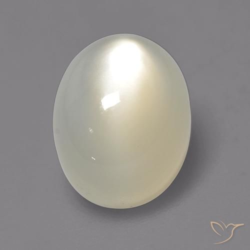 2.17ct Natürlicher Nicht-gerade weiss Mondstein, Oval, Lichtdurchlässig