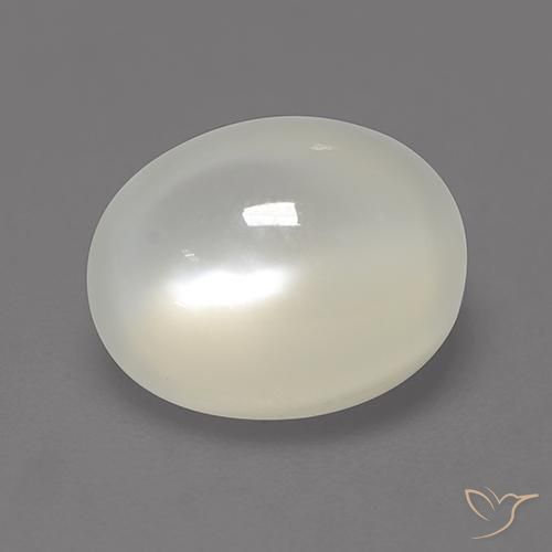 9,17 ctw natürlicher Nicht-gerade weiss Mondstein, Oval, Lichtdurchlässig