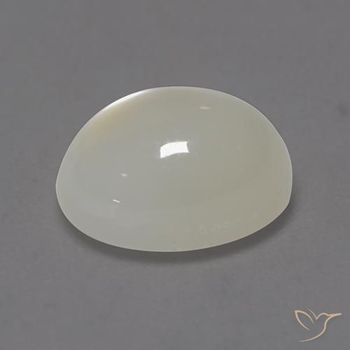 9,17 ctw natürlicher Nicht-gerade weiss Mondstein, Oval, Lichtdurchlässig