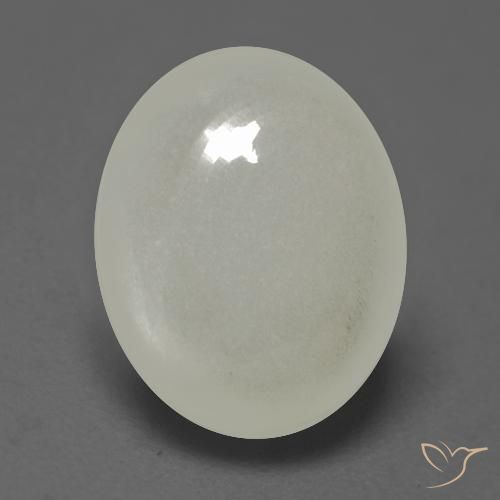 2.54ct Natürlicher Warmweiß Mondstein, Oval, Lichtdurchlässig