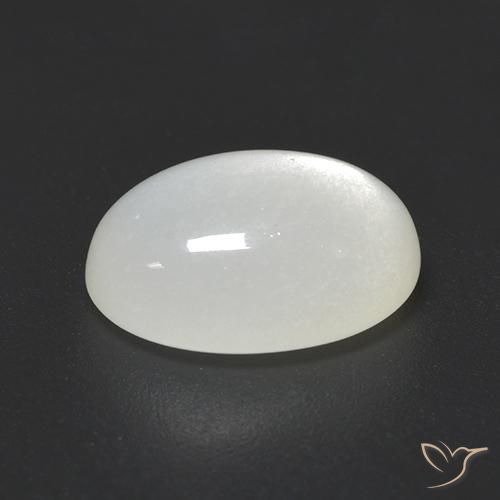 4,23 ctw natürlicher weißer Mondstein, Oval Schliff, Lichtdurchlässig