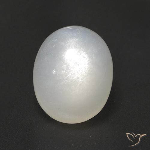 3.02ct Natürlicher Durchscheinendes Weiß Mondstein, Oval, Lichtdurchlässig