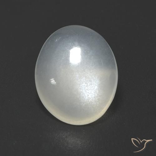 9,17 ctw natürlicher Nicht-gerade weiss Mondstein, Oval, Transparent