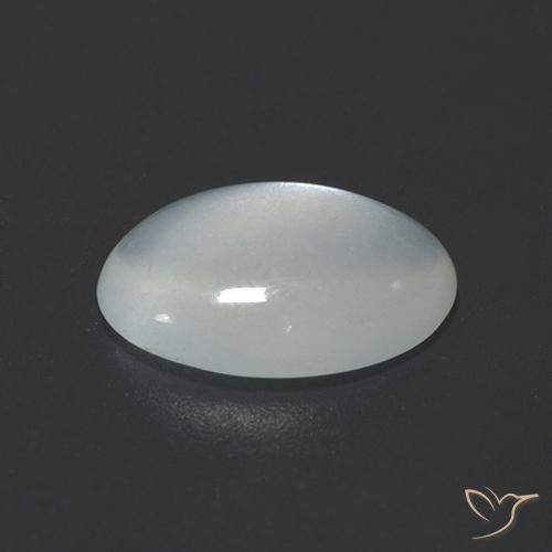 9,17 ctw natürlicher Nicht-gerade weiss Mondstein, Oval, Transparent
