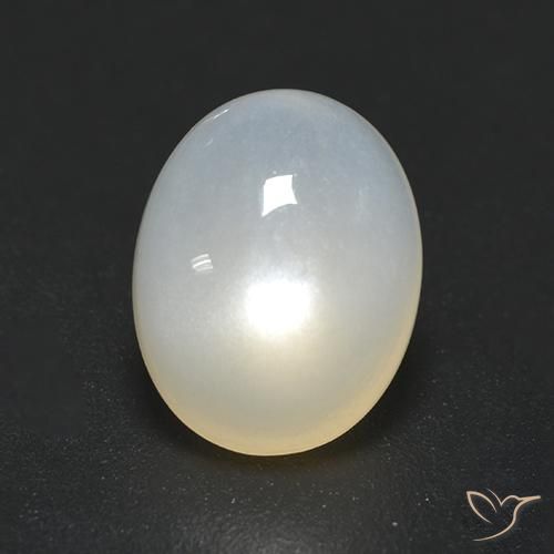 9,17 ctw natürlicher Durchscheinendes Weiß Mondstein, Oval, Lichtdurchlässig