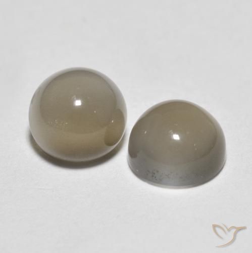 1.12 ct natürliche Sehr helles Grau Mondstein-Edelsteine, Runden, Lichtdurchlässig