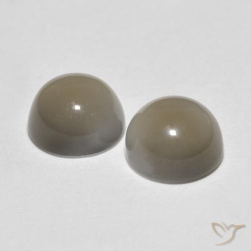 1.12 ct natürliche Sehr helles Grau Mondstein-Edelsteine, Runden, Lichtdurchlässig