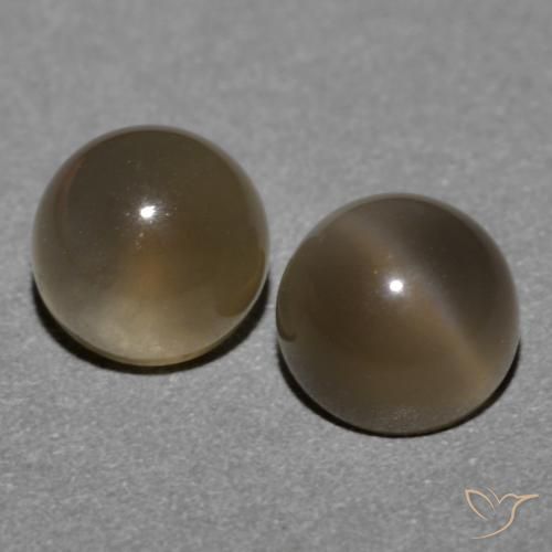 1.21ctw Natürlicher Mittel braun Mondstein, Runden, Lichtdurchlässig, Photo A