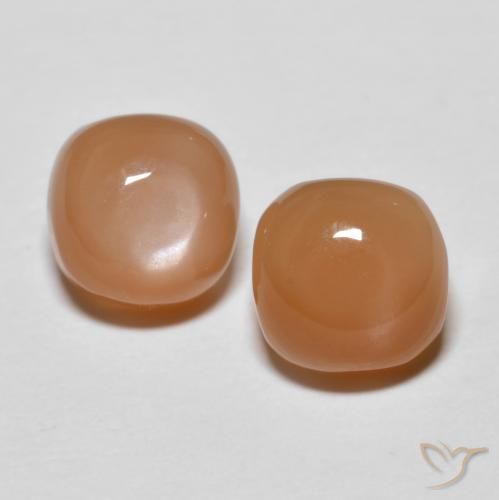 2.25ctw Natürlicher Cantaloupe-Orange Mondstein, Kissen, Lichtdurchlässig