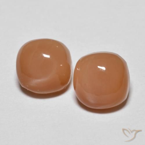 2.14ctw Natürlicher Mittelorange Mondstein, Kissen, Lichtundurchlässig