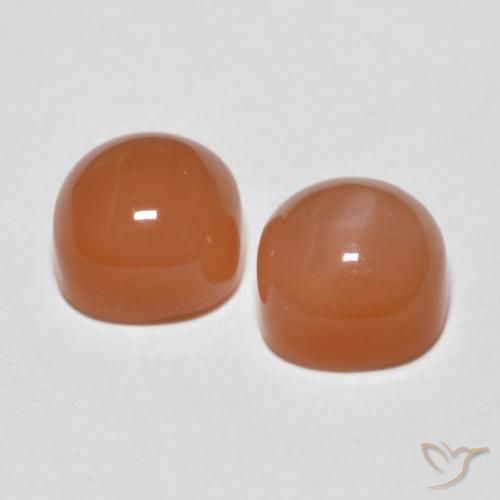 2.74 ct natürliche rötlich-orange Mondstein-Edelsteine, Kissen, Lichtundurchlässig