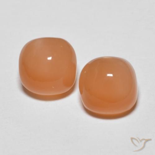 2.17ctw Natürlicher hellorange Mondstein, Kissen, Lichtdurchlässig