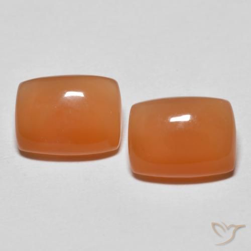 2.60ctw Natürlicher Mittelorange Mondstein, Kissen, Lichtdurchlässig, Photo A