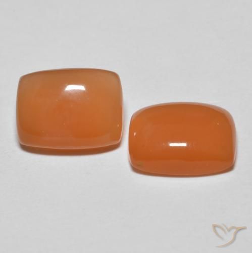 2.60 ct natürliche Mittelorange Mondstein-Edelsteine, Kissen, Lichtdurchlässig