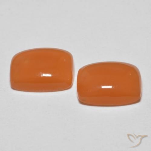 2.60 ct natürliche Mittelorange Mondstein-Edelsteine, Kissen, Lichtdurchlässig