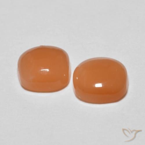 1.58 ct natürliche hellorange Mondstein-Edelsteine, Kissen, Lichtdurchlässig