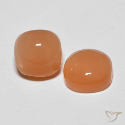 1.82 ct natürliche Helles rötliches Orange Mondstein-Edelsteine, Kissen, Lichtdurchlässig
