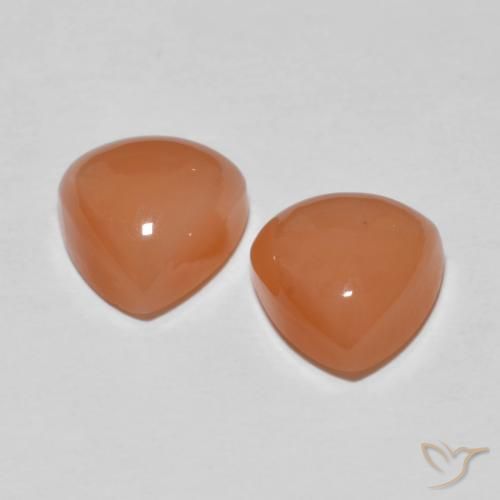 4.02 ct natürliche Helles rötliches Orange Mondstein-Edelsteine, Trillion, Lichtdurchlässig