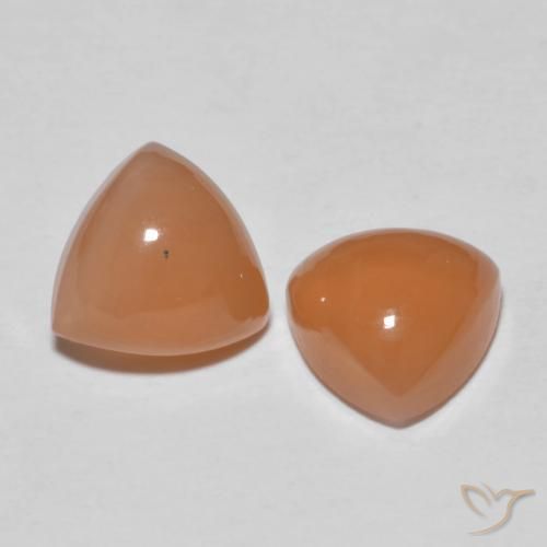 4.08 ct natürliche hellorange Mondstein-Edelsteine, Trillion, Lichtdurchlässig