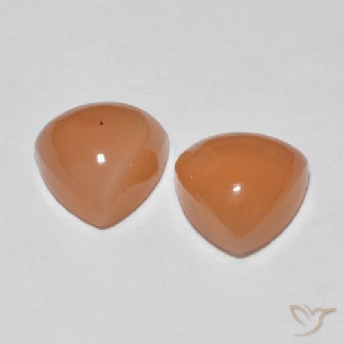 4.08 ct natürliche hellorange Mondstein-Edelsteine, Trillion, Lichtdurchlässig