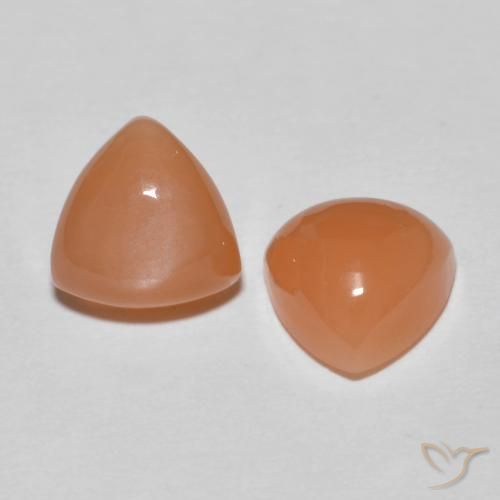3.74 ct natürliche hellorange Mondstein-Edelsteine, Trillion, Lichtdurchlässig