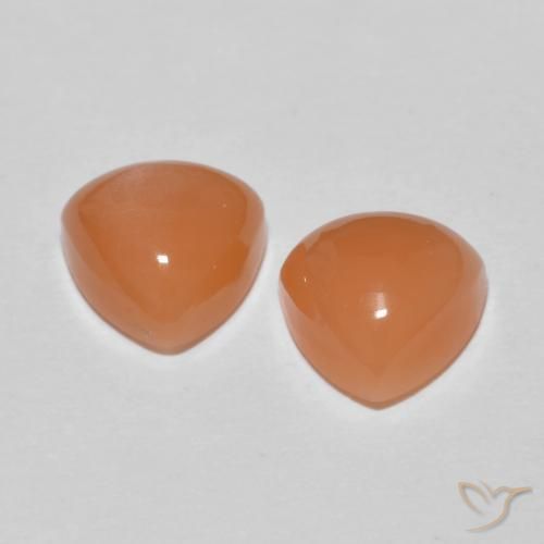 3.74 ct natürliche hellorange Mondstein-Edelsteine, Trillion, Lichtdurchlässig