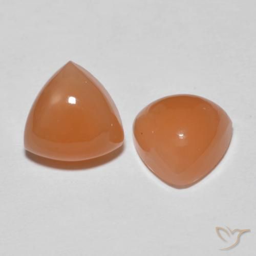 4.08 ct natürliche hellorange Mondstein-Edelsteine, Trillion, Lichtdurchlässig