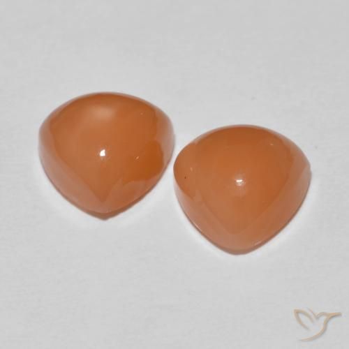 4.08 ct natürliche hellorange Mondstein-Edelsteine, Trillion, Lichtdurchlässig