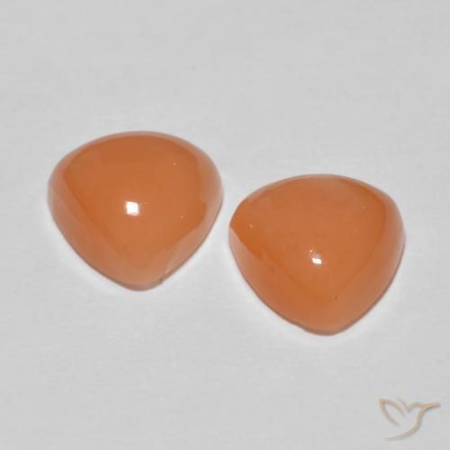 3.69 ct natürliche Helles rötliches Orange Mondstein-Edelsteine, Trillion, Lichtdurchlässig