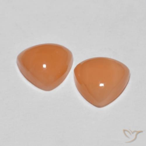 3.12 ct natürliche hellorange Mondstein-Edelsteine, Trillion, Lichtdurchlässig