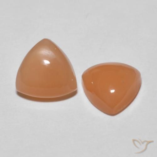 3.36 ct natürliche Helles rötliches Orange Mondstein-Edelsteine, Trillion, Lichtdurchlässig