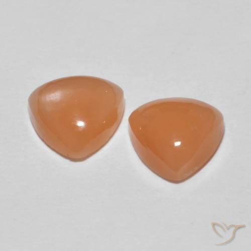 3.36 ct natürliche Helles rötliches Orange Mondstein-Edelsteine, Trillion, Lichtdurchlässig
