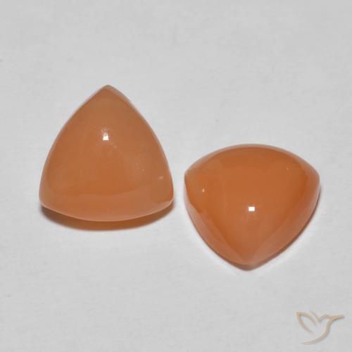 3.43 ct natürliche Helles rötliches Orange Mondstein-Edelsteine, Trillion, Lichtdurchlässig