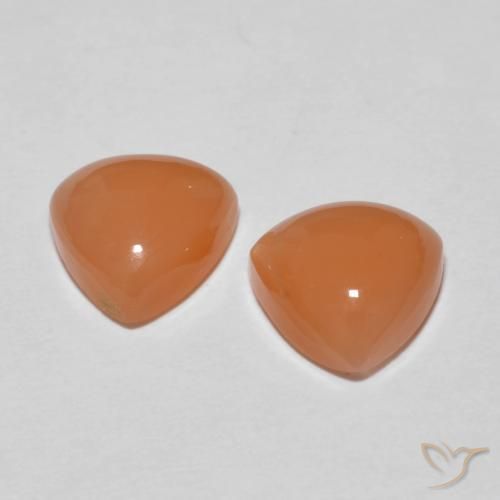 3.43 ct natürliche Helles rötliches Orange Mondstein-Edelsteine, Trillion, Lichtdurchlässig
