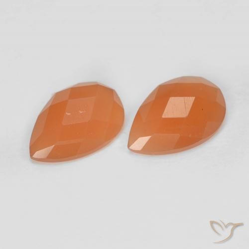 1.90 ct natürliche Mittelorange Mondstein-Edelsteine, Birnenform, Lichtdurchlässig