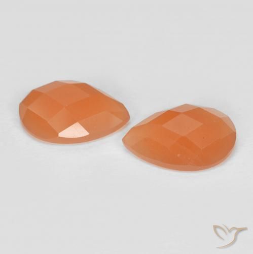 1.90 ct natürliche Mittelorange Mondstein-Edelsteine, Birnenform, Lichtdurchlässig