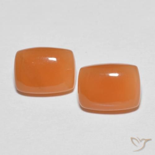 2.58ctw Natürlicher Mittelorange Mondstein, Kissen, Lichtdurchlässig