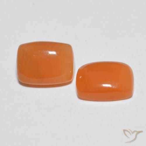 2.58 ct natürliche Mittelorange Mondstein-Edelsteine, Kissen, Lichtdurchlässig