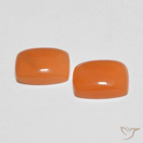 2.58 ct natürliche Mittelorange Mondstein-Edelsteine, Kissen, Lichtdurchlässig