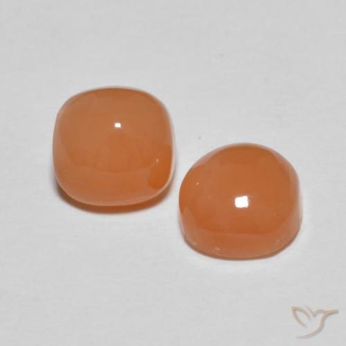 2.15 ct natürliche hellorange Mondstein-Edelsteine, Kissen, Lichtdurchlässig