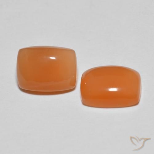 2.77ctw Natürlicher Mittelorange Mondstein, Kissen, Lichtdurchlässig