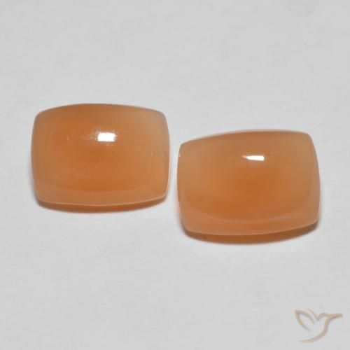 2.64 ct natürliche rötlich-orange Mondstein-Edelsteine, Kissen, Lichtdurchlässig