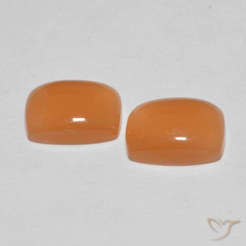 2.64 ct natürliche rötlich-orange Mondstein-Edelsteine, Kissen, Lichtdurchlässig