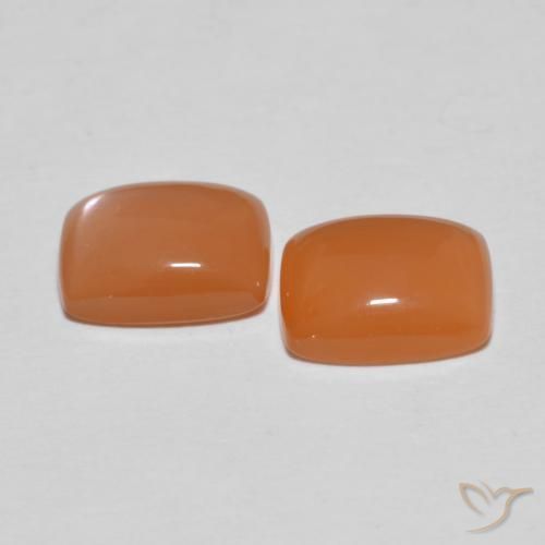 2.66 ct natürliche hellorange Mondstein-Edelsteine, Kissen, Lichtdurchlässig