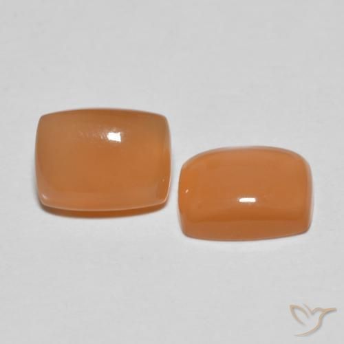 2.68ctw Natürlicher Medium Light-Orange Mondstein, Kissen, Lichtdurchlässig