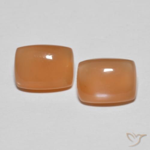 2.68 ct natürliche Medium Light-Orange Mondstein-Edelsteine, Kissen, Lichtdurchlässig