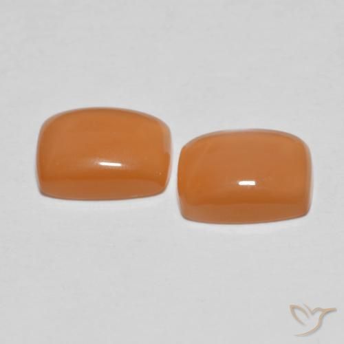 2.68 ct natürliche Medium Light-Orange Mondstein-Edelsteine, Kissen, Lichtdurchlässig
